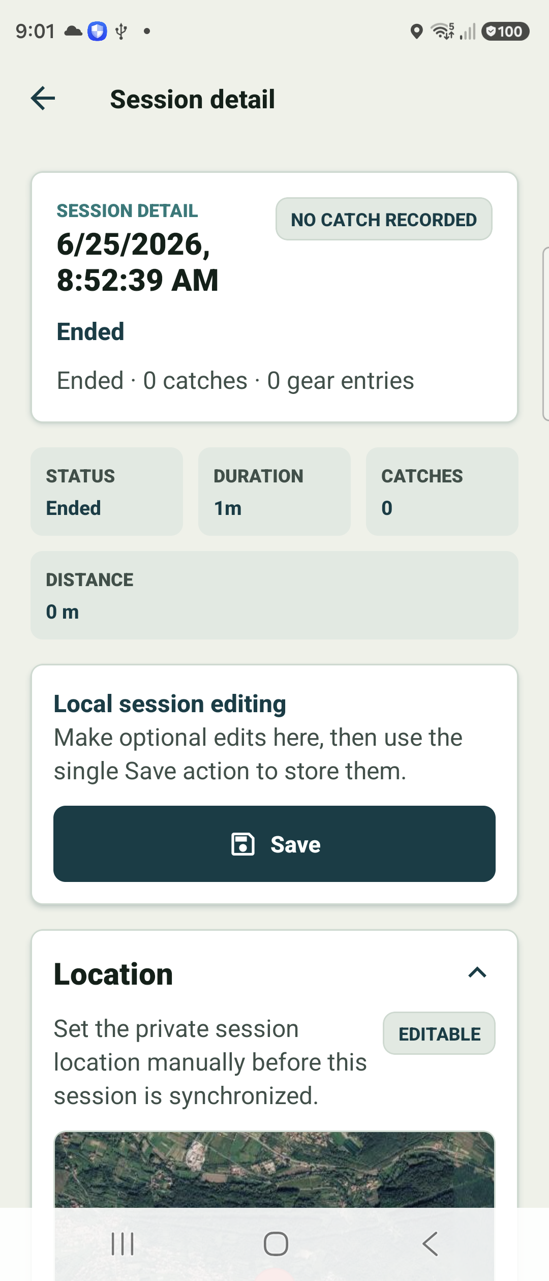 Session detail overview