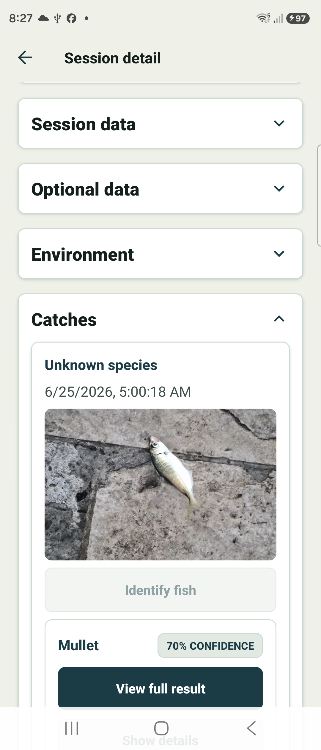 Fish Agent catches list