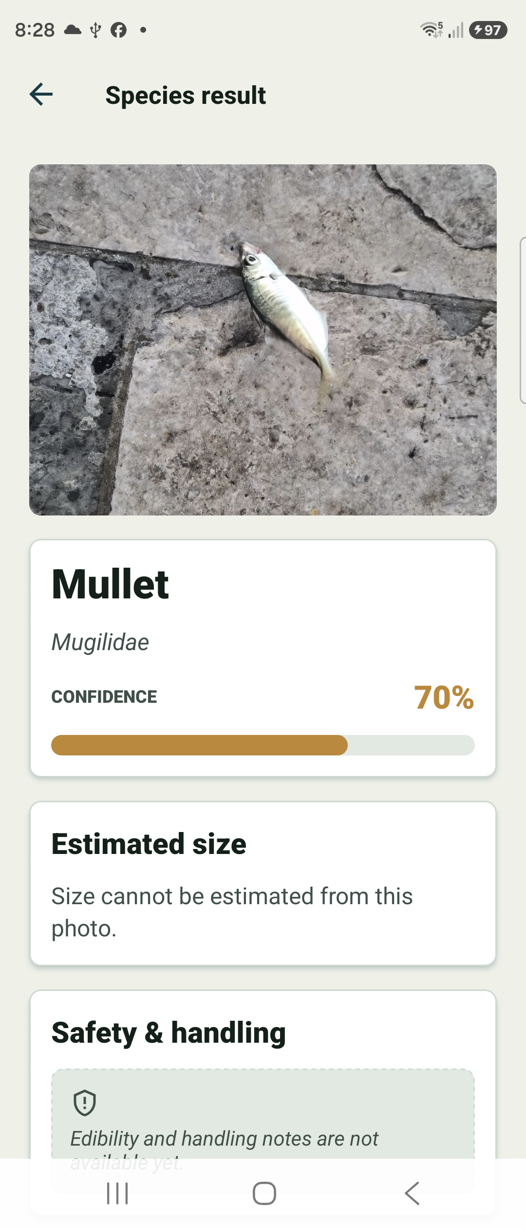Fish Agent species result screen