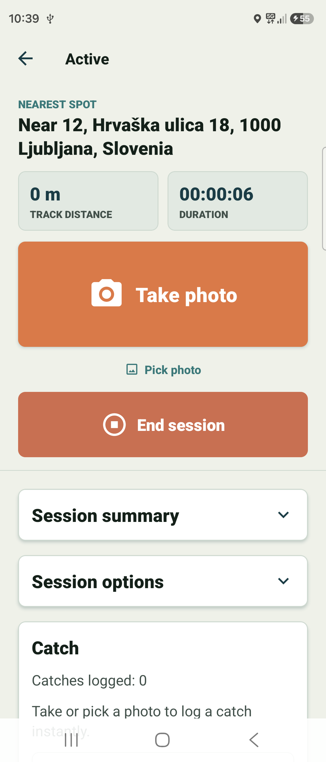 Fish Agent active session screen